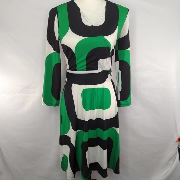 INC International Concepts‎ Colorblock V-Neck MIDI Dress - Picture 1 of 9